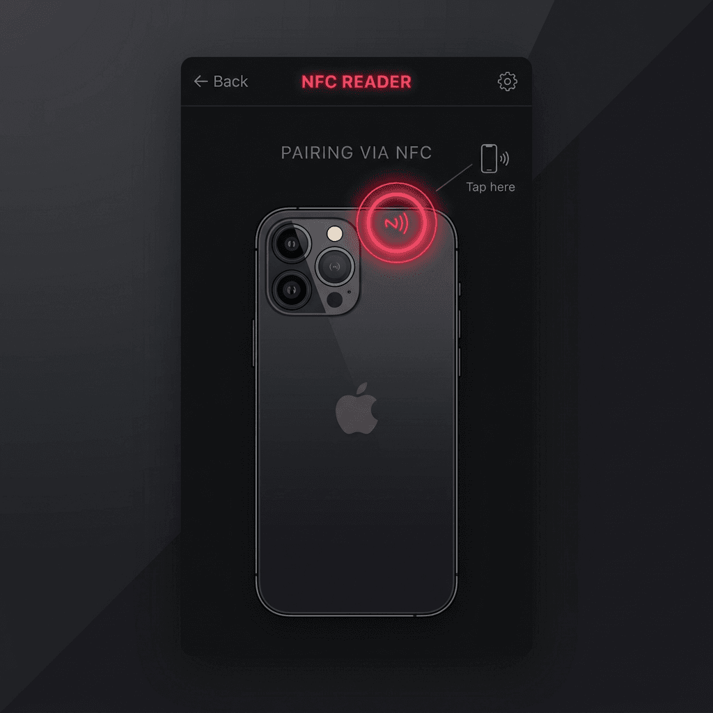 iPhone NFC scanner location - top edge