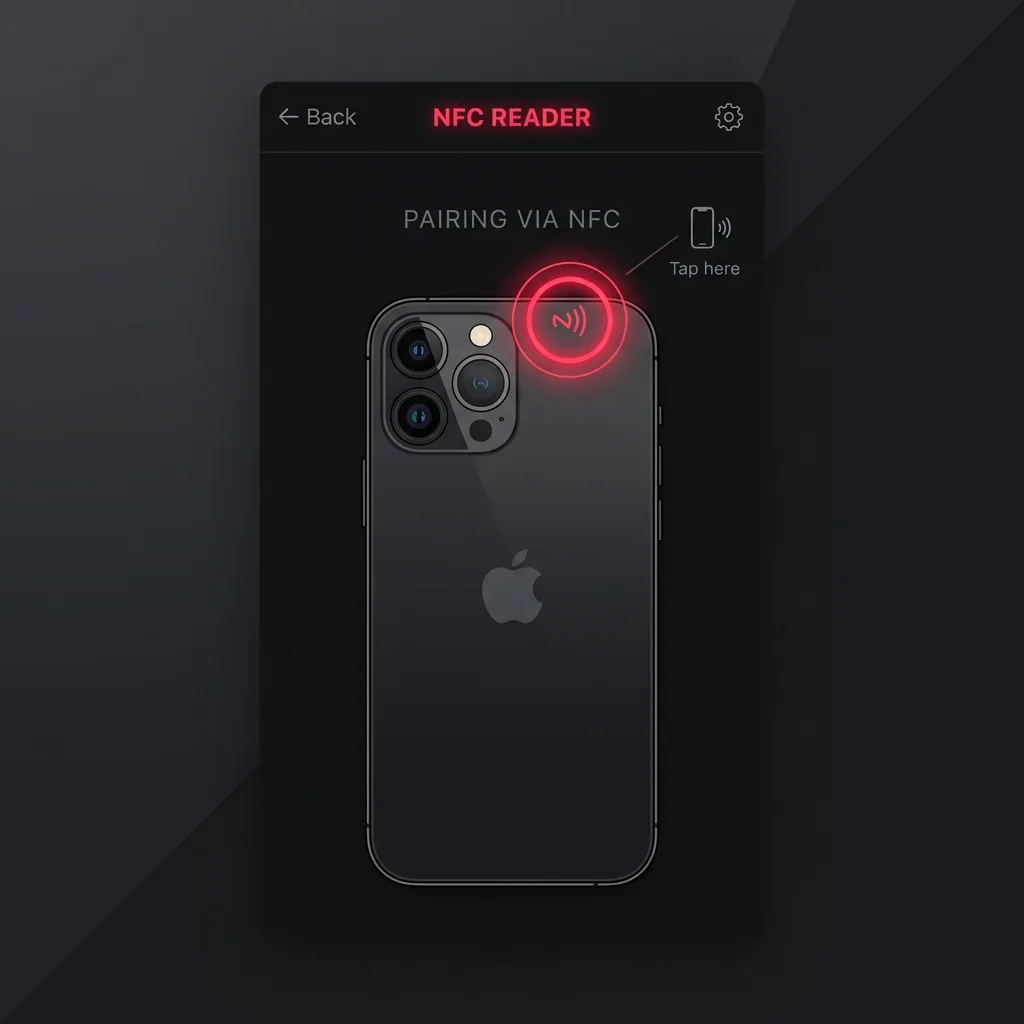 iPhone NFC scanner location - top edge