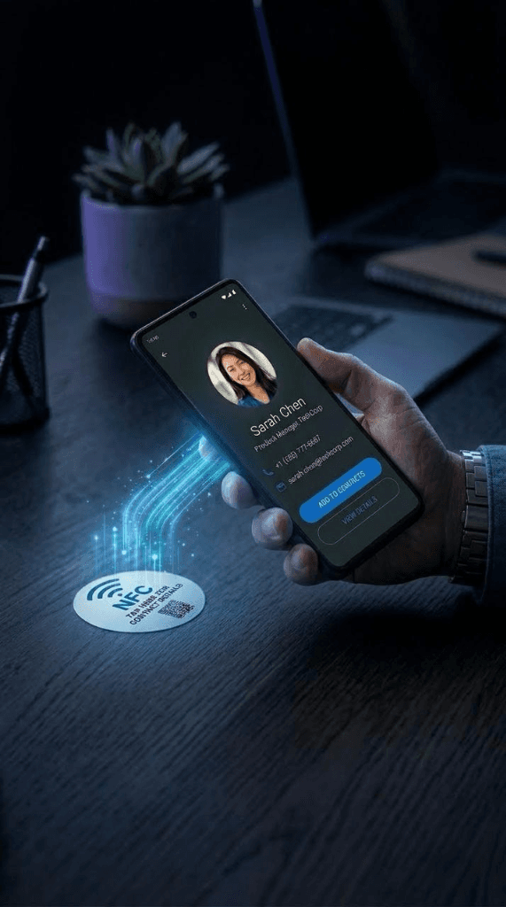 Tapifi NFC profile opens on a phone